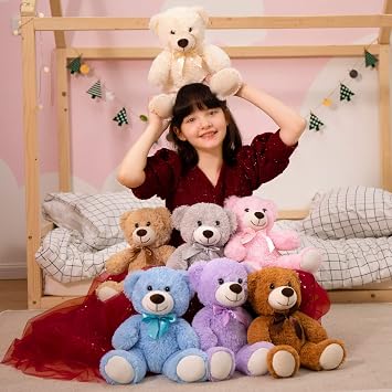 MorisMos 9 Packs Bulk Teddy Bears Stuffed Animal, Small Teddy Bear Bulk Plush for Kids 14Inch