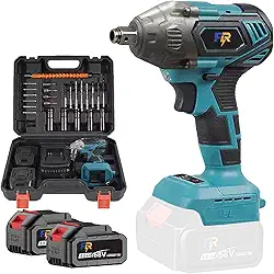 Chave de Impacto Elétrica Sem Fio 800N.M com 2 Baterias 68V - Motor Brushless, 1/2' e 1/4' Entrada, Kit Completo com Dupla Bateria, Carregador Rápido e Acessórios Profissionais