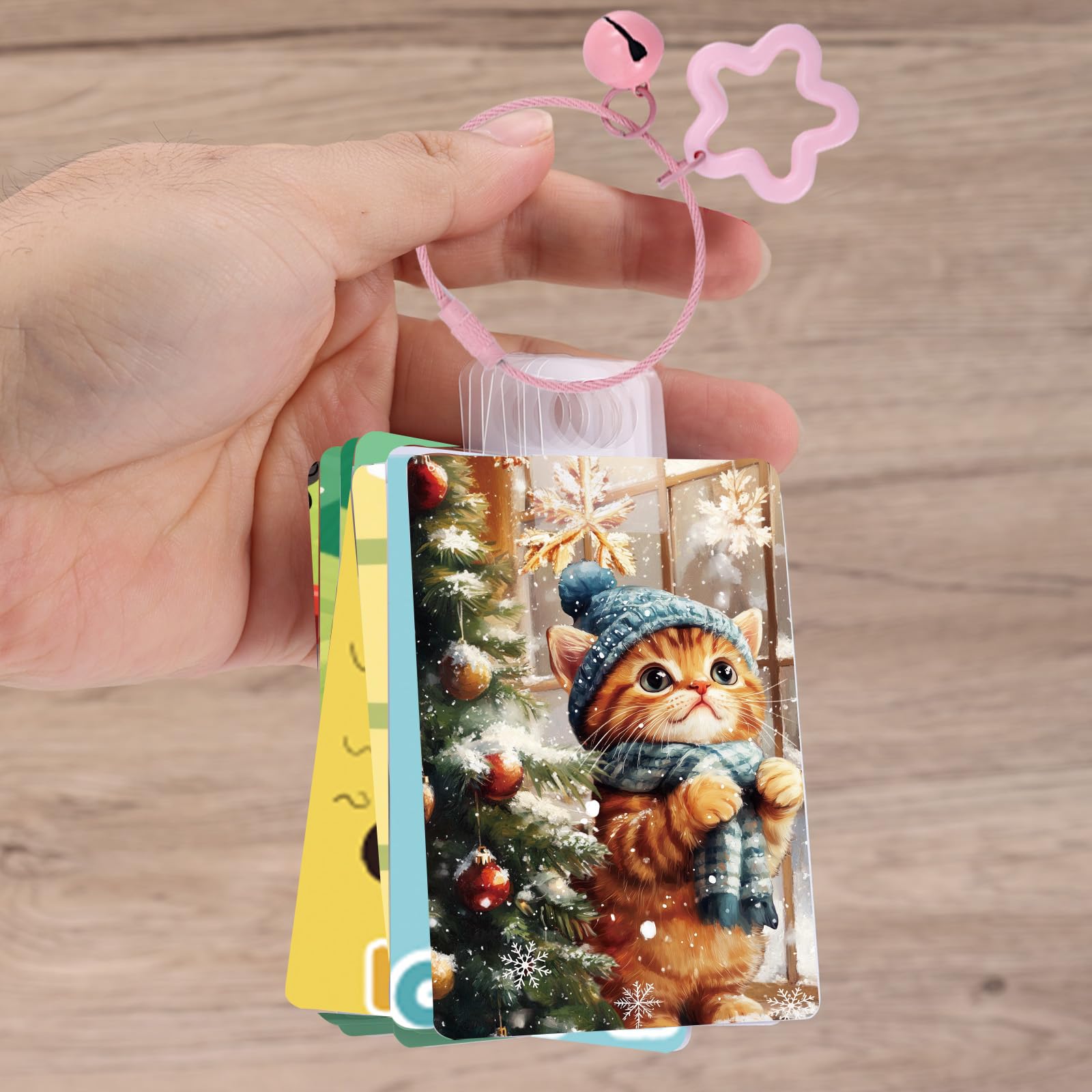 Gosknor Uchwyt na Karty Yoto, 200 szt. Samoprzylepne Zakładki z 10 Pętelkami na Klucze Przenośny do Przechowywania Kart Akcesoria dla Dzieci dla Yoto Mini i Player Cards