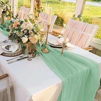 Waylipun Chiffon Table Runner, 28x120 Inches Chiffon Table