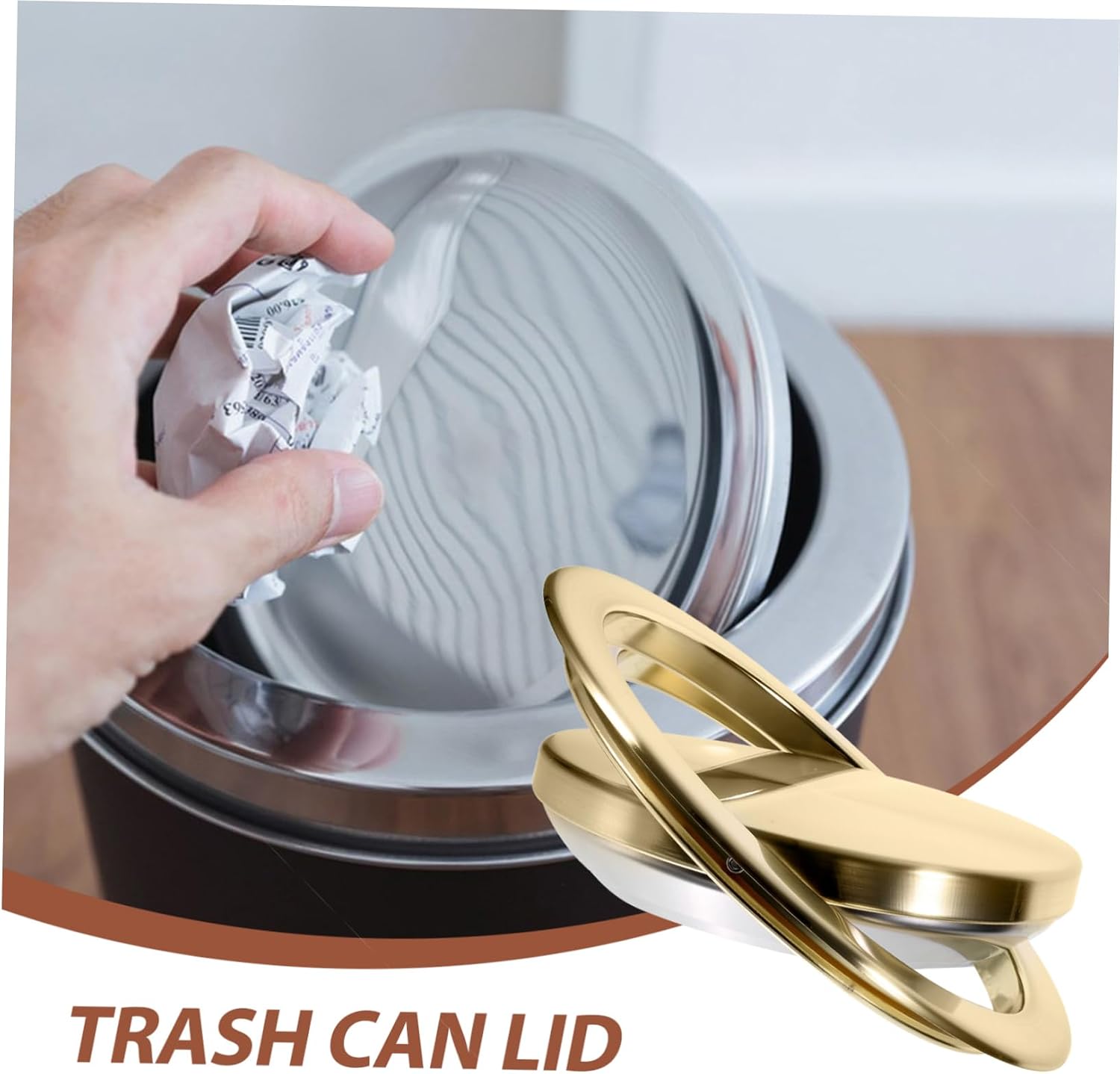 Stainless Steel Recessed Counter Top Trash Bin Lid for Kitchen