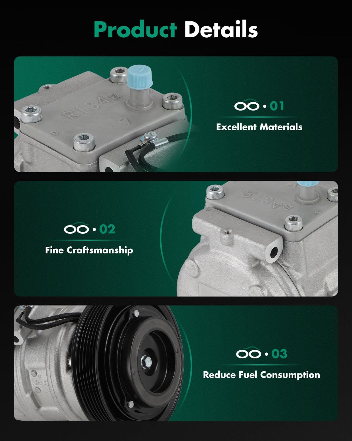 SCITOO AC Compressor for Lexus ES300 3.0L 1994-1998, Fast Cooling Air Conditioner Compressor for Toyota Avalon 3.0L 1995-1999, for Toyota Camry 2.2L 1994-1999, OE 4710312 10000379 883203303084