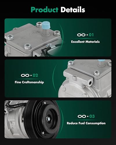 Miniatura 1632 de SCITOO CO 10739C - Compresor de CA compatible con Honda Element 2.4L 2003 2004 2005 2006 2007 2008 2009 2010 2011