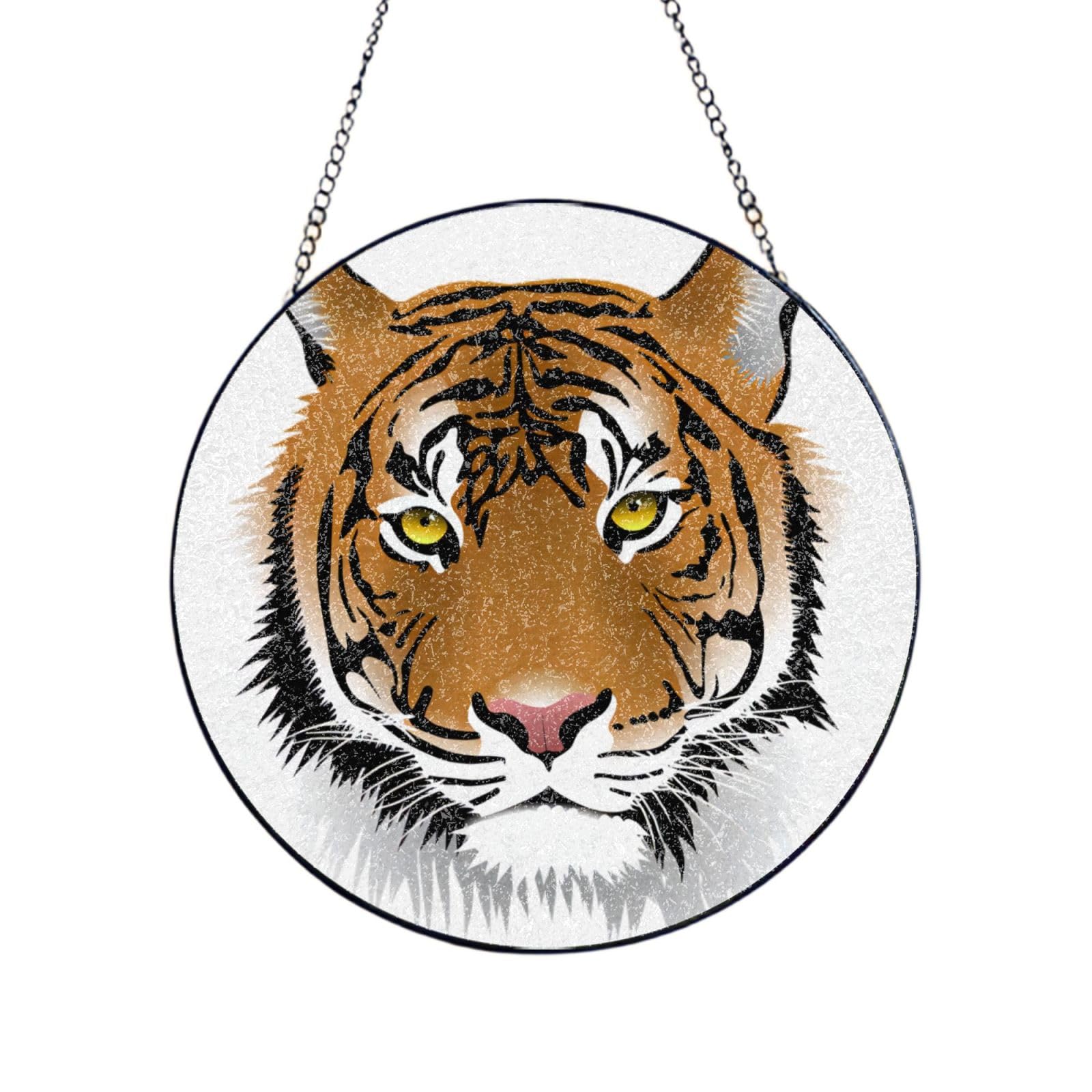 Phayah Tiger Face Print Glass Window Hanging Sun Catchers Suncatcher Decor For Birthday For Home Garden Porch 4in（10cm）