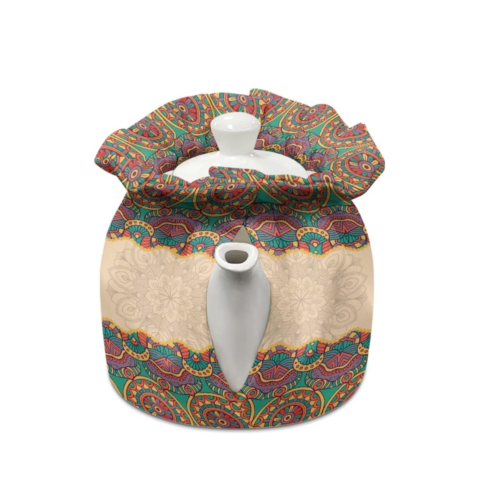 Poceacles Boho Mandala Chicken Print Tea Cosy Kitchen Tea Pot Dust Cover Teapot Cozy Breakfast Warmer Tea Pot Cover Insulation Warm Tea Kettle for Home Kitchen Table Hotel Tea Party Restaurant