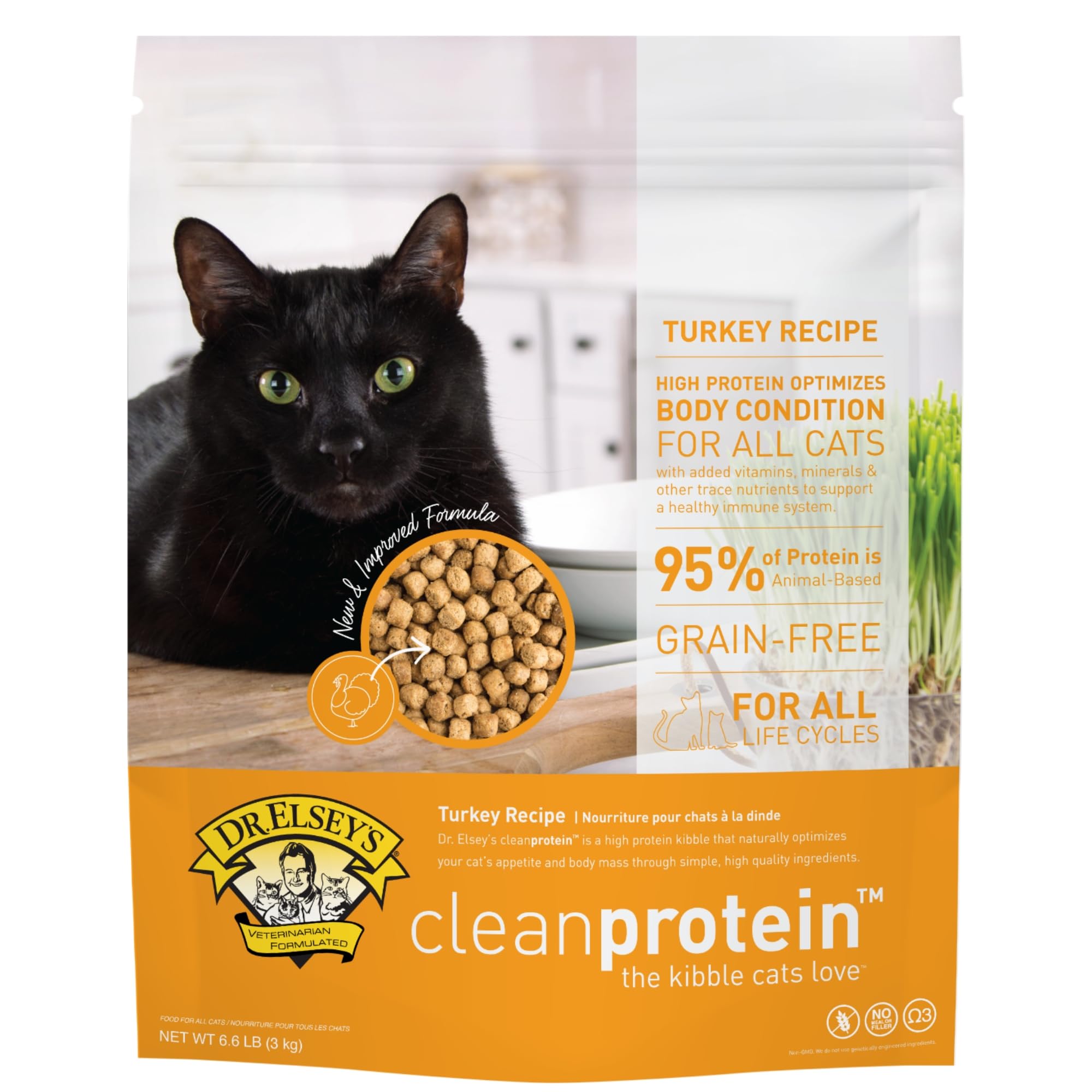 Dr. Elsey'scleanprotein Turkey Cat Kibble 6.6lb. Bag