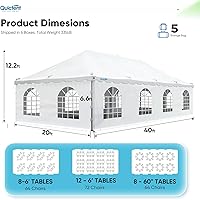 Vista 8 de Quictent 20x40 Tienda de campaña ignífuga para fiestas de poste de PVC resistente Vinly Pole Tienda de campaña de fiesta de boda con bolsas