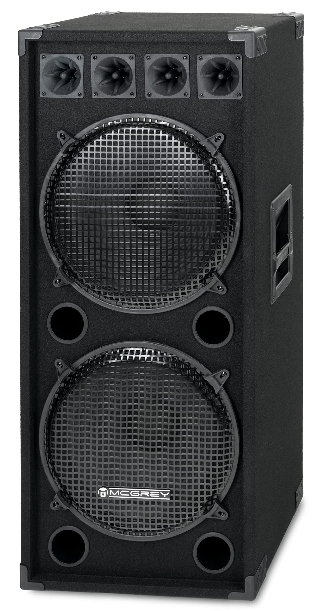 McGrey DJ-2522 Cassa PA DJ a 2 Livelli 2x 38cm (15") Subwoofer 1500W (Passiva, Sistema 2 Vie, Cassa in Legno)