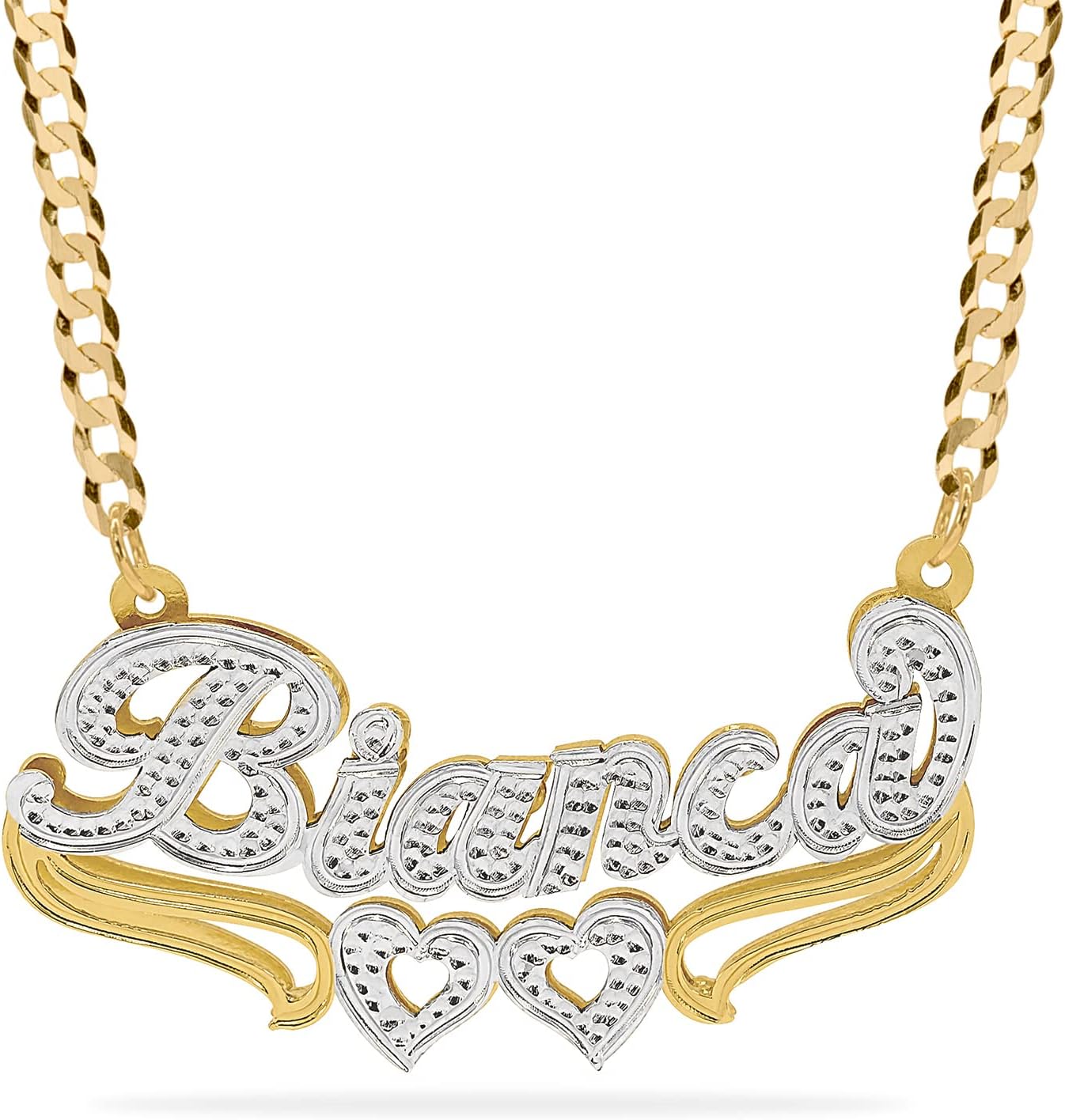 JAY AIMEE Elegant Designs 14K Gold Sterling Silver Personalized Script Nameplate Necklace - Customizable Handcrafted Jewelry for Women, Customized Name Word Necklace