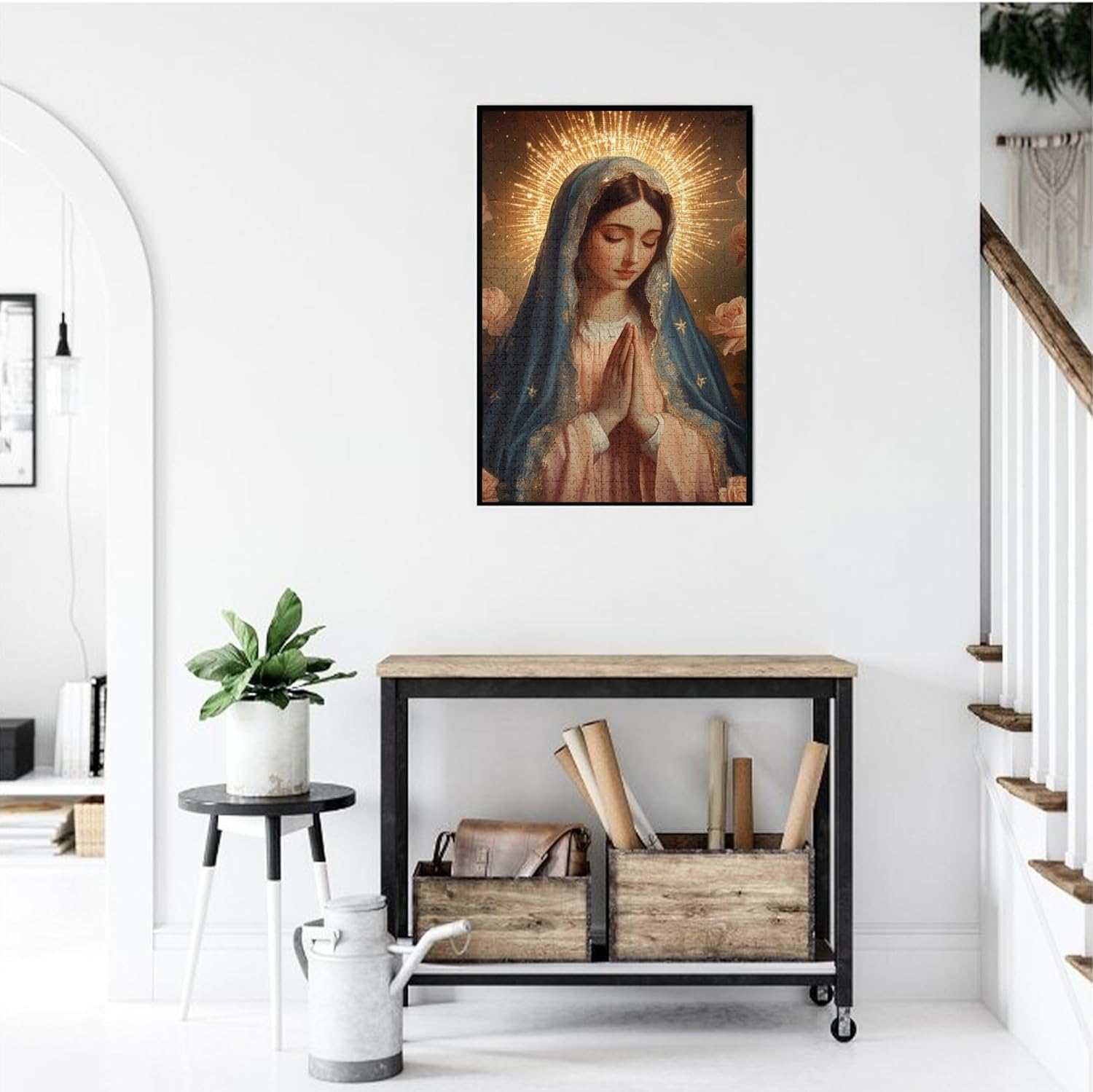 1000 Pieces of Adult Wooden Puzzle - Virgin Marys,Divine Presence Illustration,Festive & Relaxing,Perfect for Creative Minds,Piece Fit Together Perfectly,Enjoy The Jigsaw Solving Process