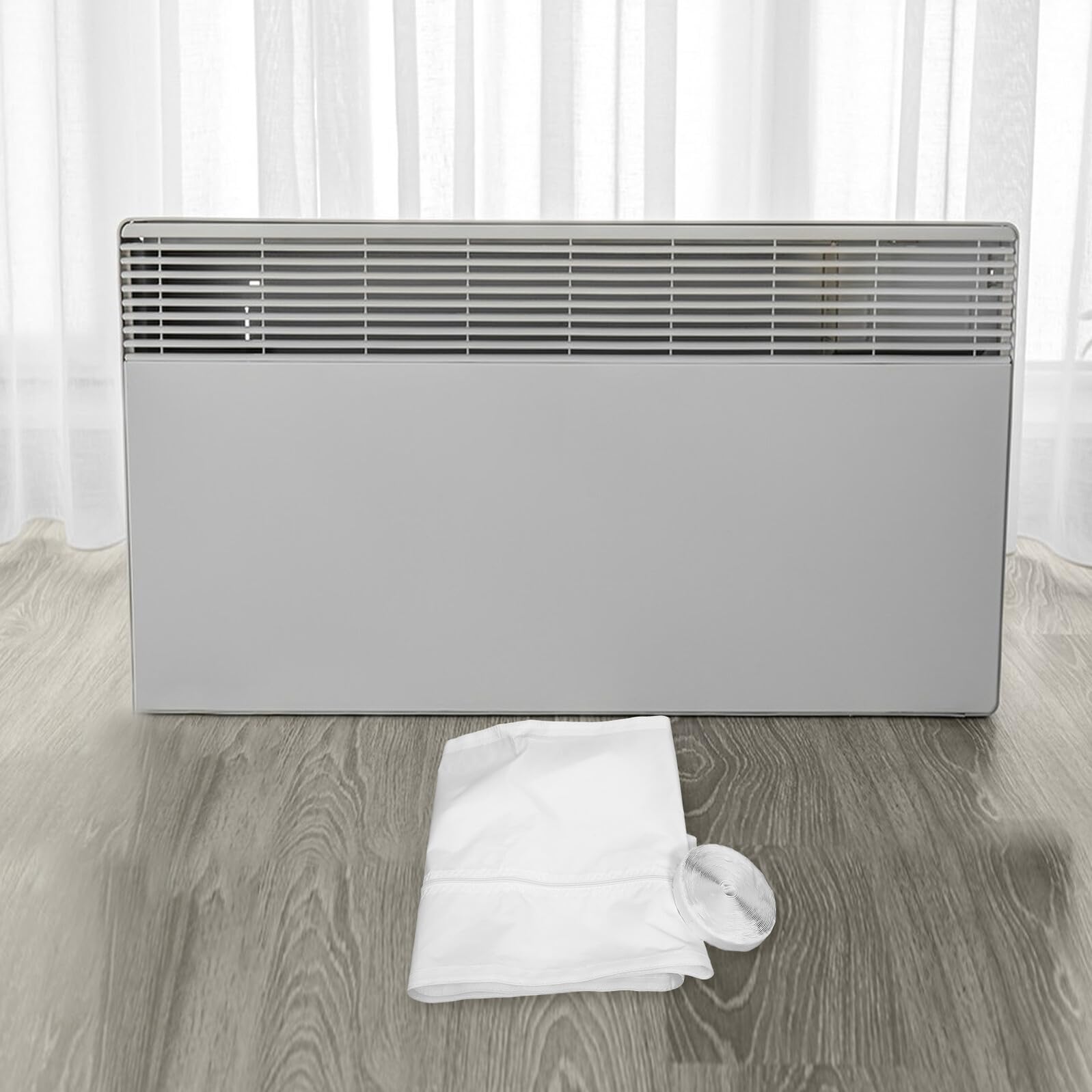 Guarnizione per Condizionatori Panno Sigillante in Fibra Chimica Bianco, Facile da Installare Corda Regolabile, per Vacanze Estive e Finestre