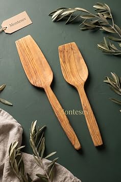 Olive Tree Wooden Wooden Spoon Spatula Set 2 Pieces Olive Tree 2 Pieces MNT-085