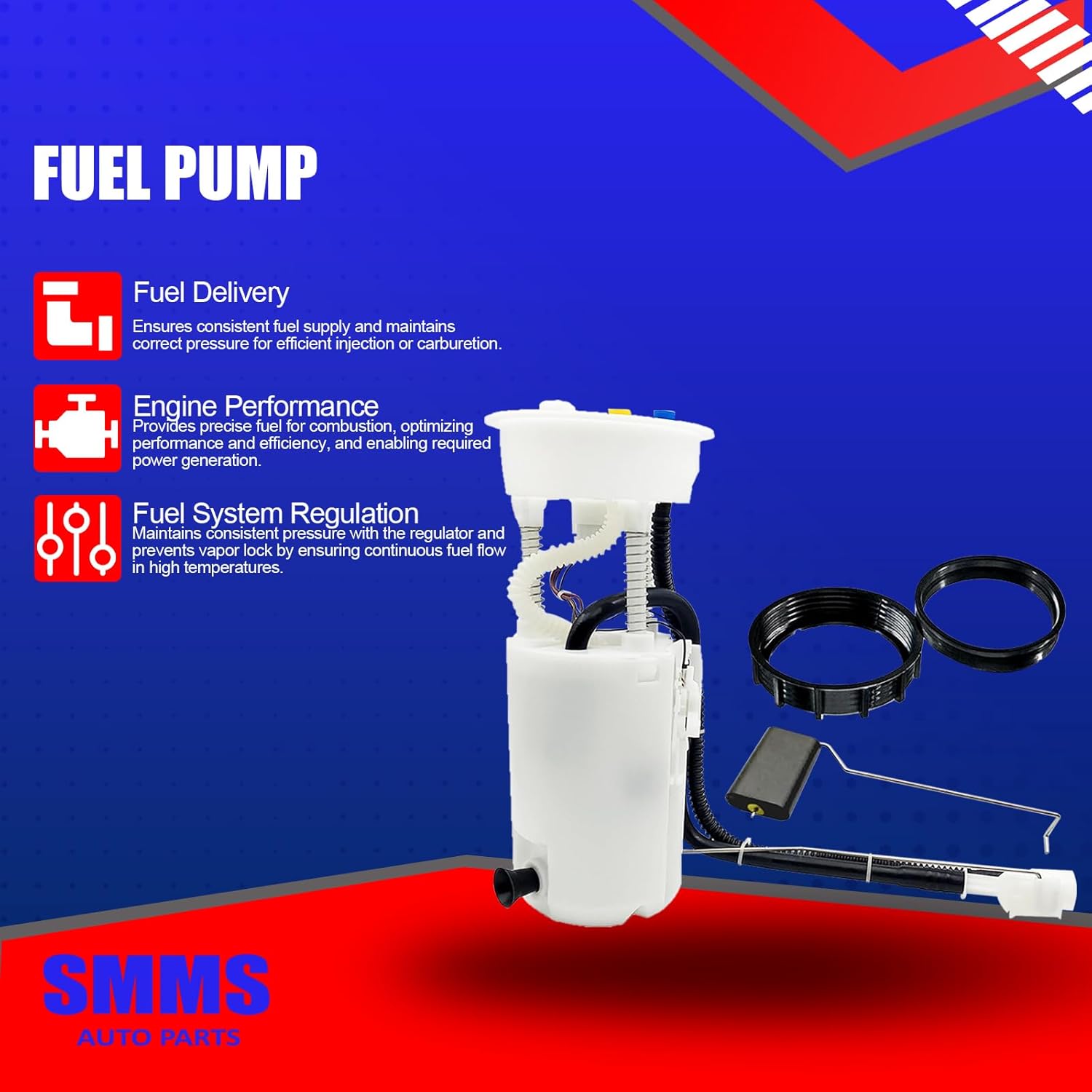SMMS Electric Fuel Pump Module Assembly with Sending Unit for Benz Mercedes W163 ML320 ML350 ML430 ML500 ML55 AMG, 3.2L 3.7L 4.3L Replace OE 1634703594 E8389M 1634703794 1634704094 SP5051M