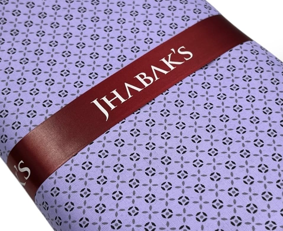Image of JHABAK'S Unstitched Print Shirt Fabric for Men - Polycotton Material - 2.25 Meter Shirt Piece Cloth - 150