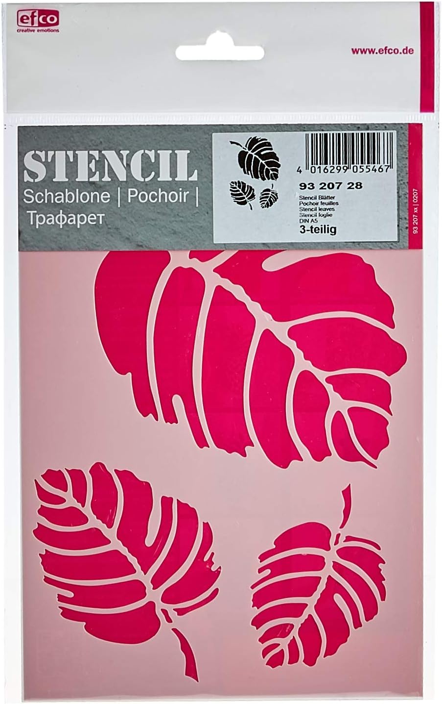 Efco, Stencil a Farfalla (3 Disegni), Modello in plastica, Trasparente, Formato A5