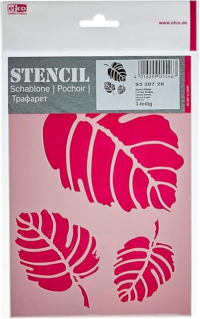 Efco 9320728 Stencil Leaves / 3 Designs DIN A 5, 21 x 15 x 1 cm