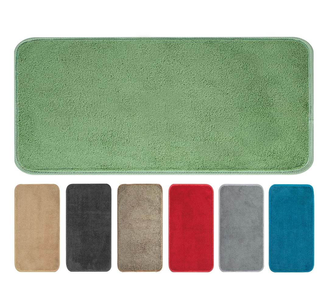 Tapis magique absorbant TEKNOS sauge 50x110 cm : séchage ultra-rapide pour entrée toujours propre