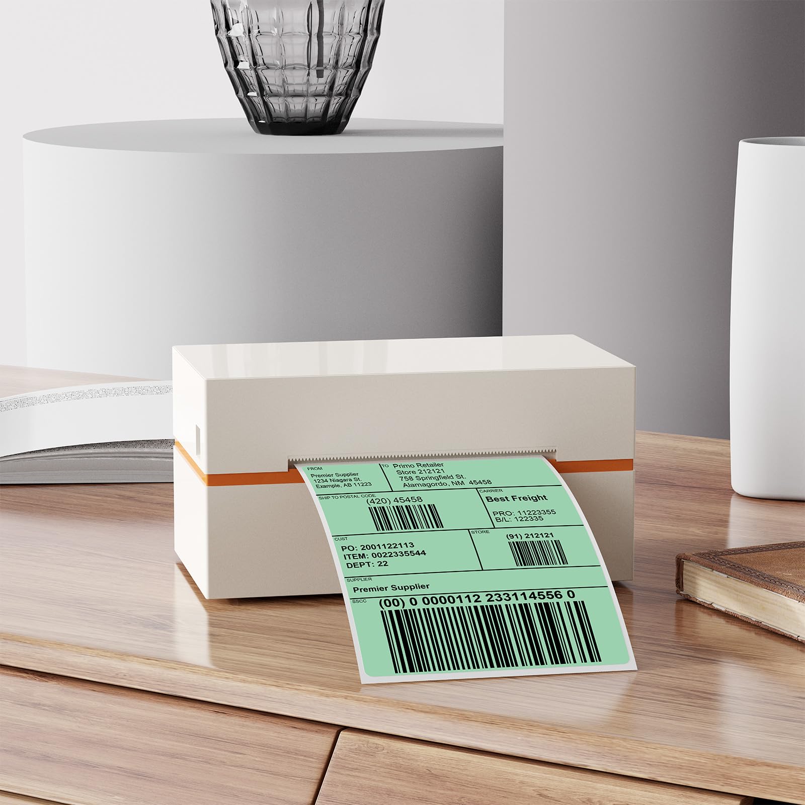 Green Direct - Etichette termiche in vinile autoadesive, rettangolari, 15,2 x 10,2 cm, impermeabili, per stampante, etichette per spedizione con codice QR, indirizzi fai da te, ufficio, 250
