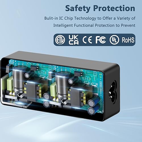 Miniatura 5 de Cargador USB C para laptop, adaptador de corriente para laptop de 100 W de CA para Lenovo, ThinkPad, HP, Asus, Acer, MacBook, MSI, Dell, Toshiba,