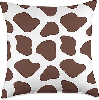 Brown Cow Spots Pattern Animal Cow Print Teen Girls Women Throw Pillow