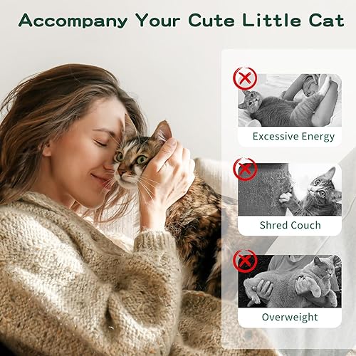 Miniatura 6 de Pawaboo Juguete de plumas para gatos, varita de plumas interactiva, atrapa gatos con plumas voladoras con varita extra larga de 34.5 pulgadas