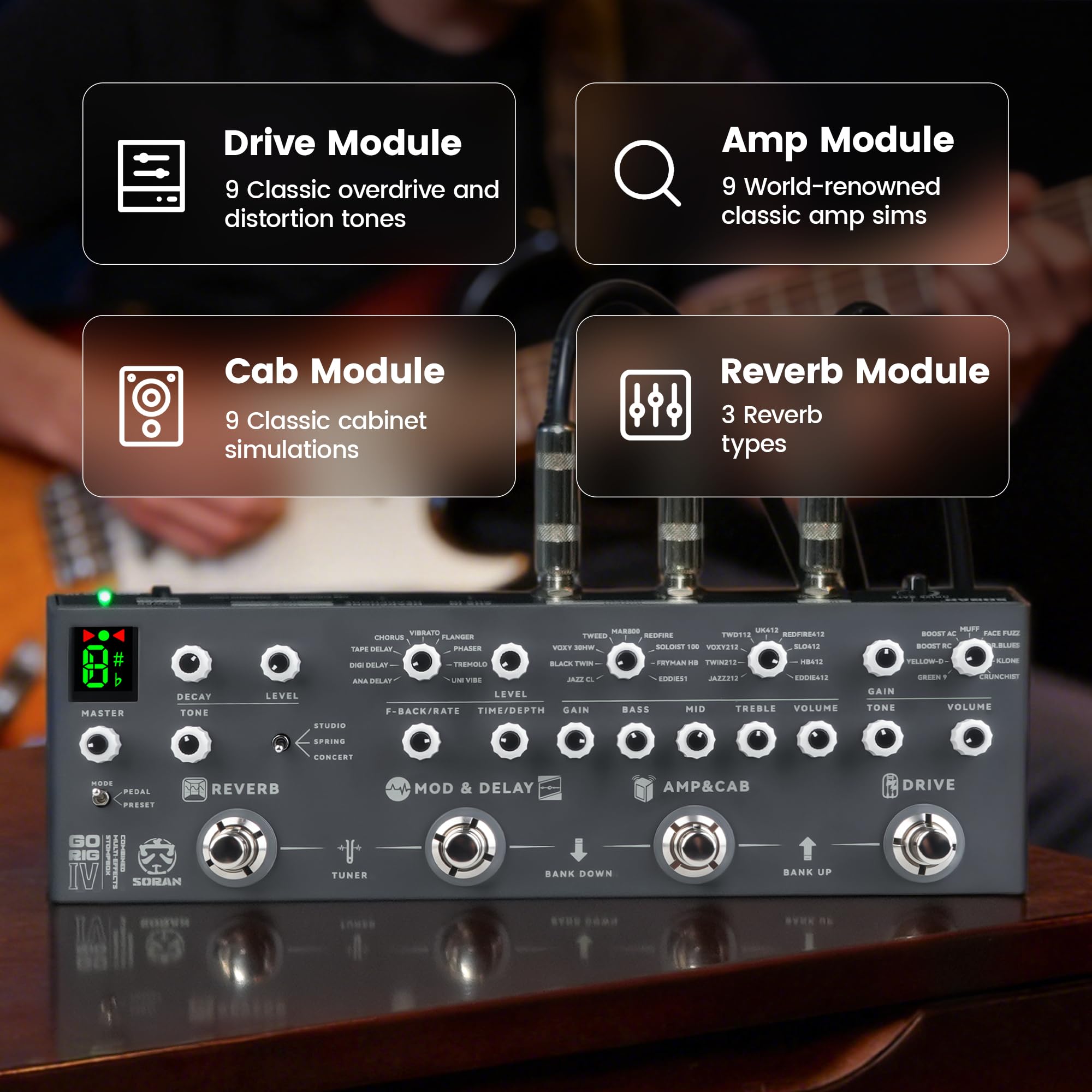 Amazon.com: SORAN Go Rig IV Electric Guitar Multi-effects Stomp