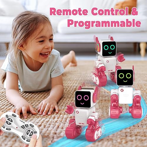Miniatura 2 de okk Juguetes robot para niños, robot programable de control remoto, juguetes interactivos con banco de monedas, robot educativo inteligente con LED