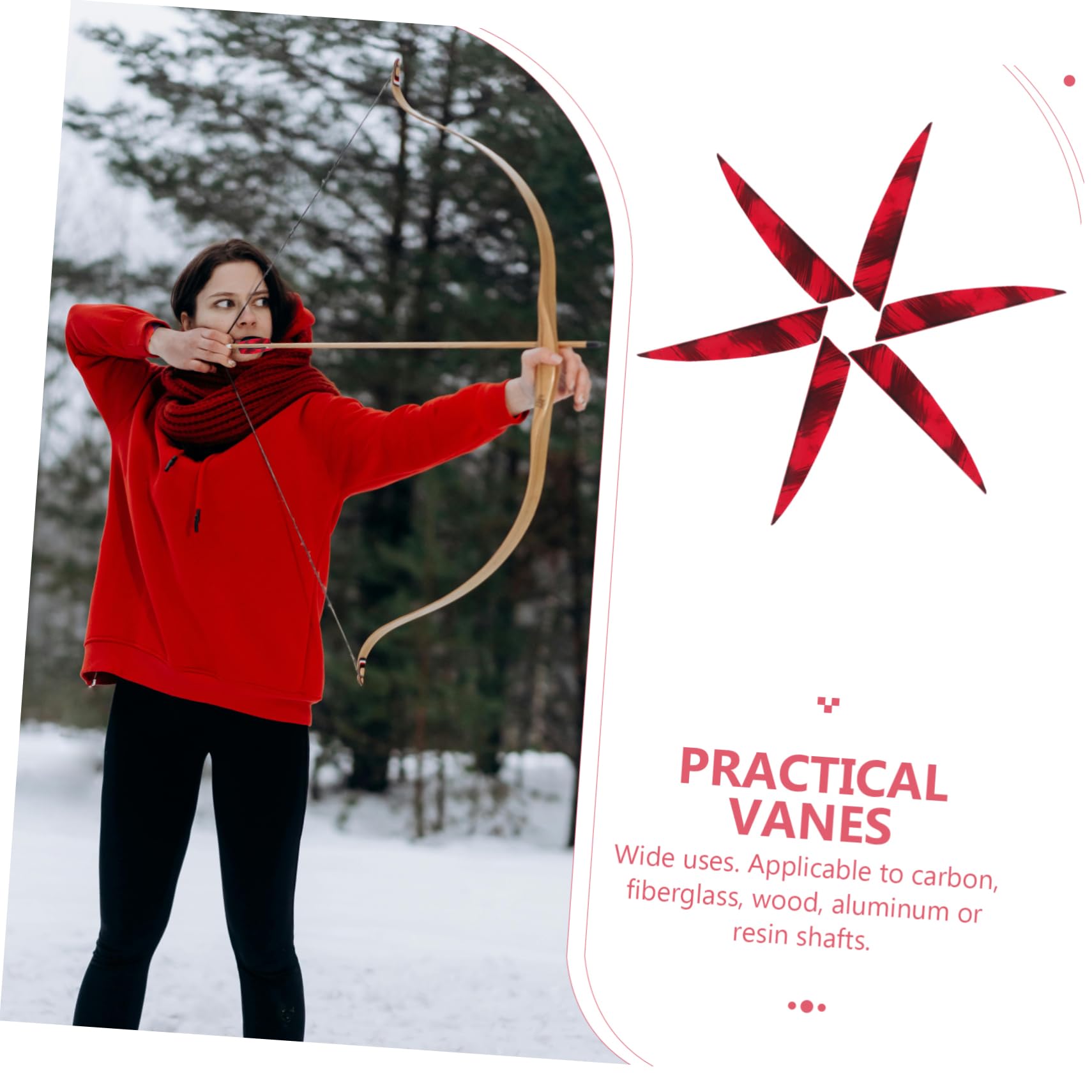 BESPORTBLE 6pcs Professional Shield Shape Vanes Fletchings for Enhanced Accuracy Unique Design for Accessories for Practice