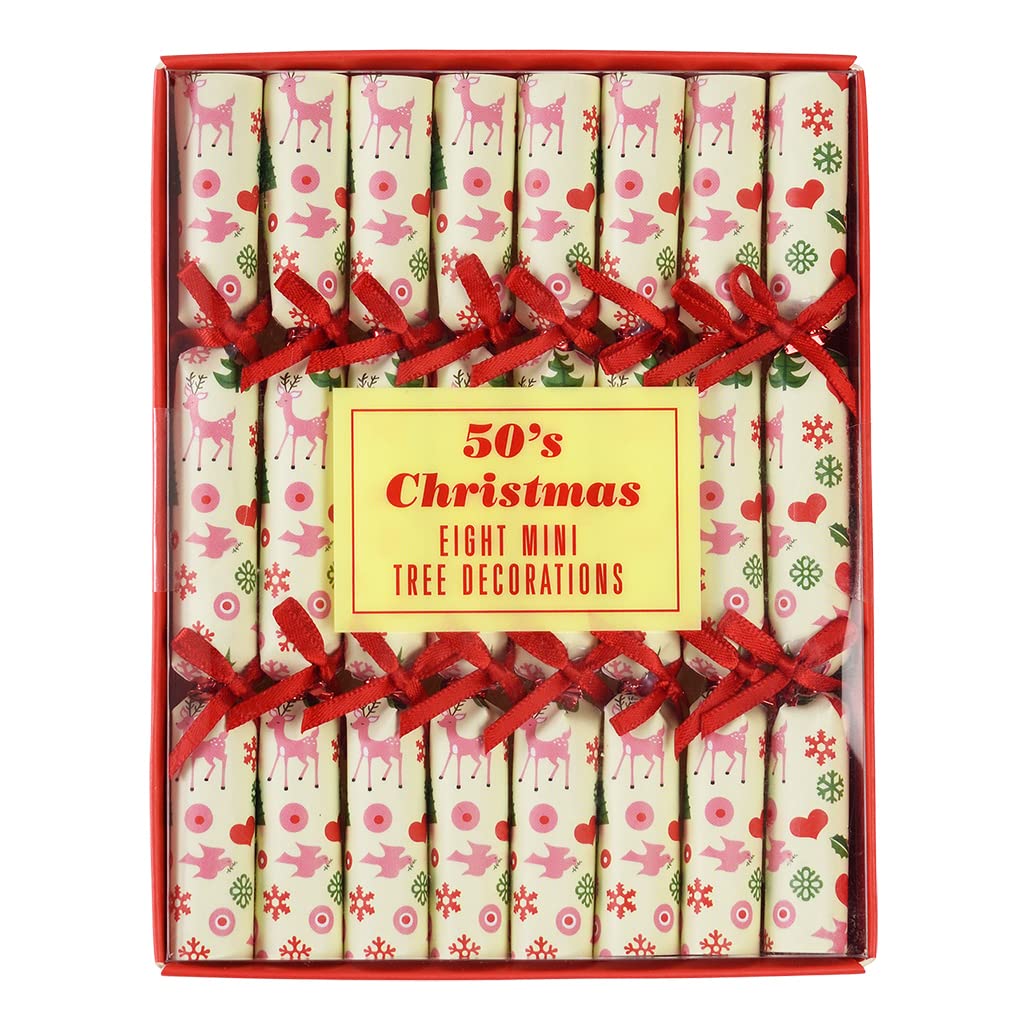 Rex London 50s Christmas Mini Tree Decorations (pack Of 8)