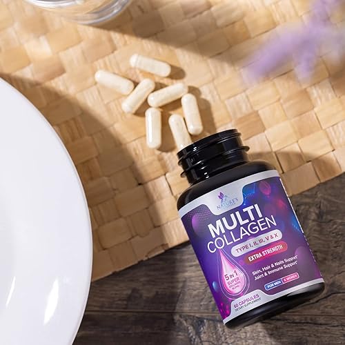 Vista 30 de Suplemento de péptidos de colágeno múltiple, píldoras hidrolizadas de colágeno múltiple tipo I, II, III, V y X, suplementos de péptidos de colágeno