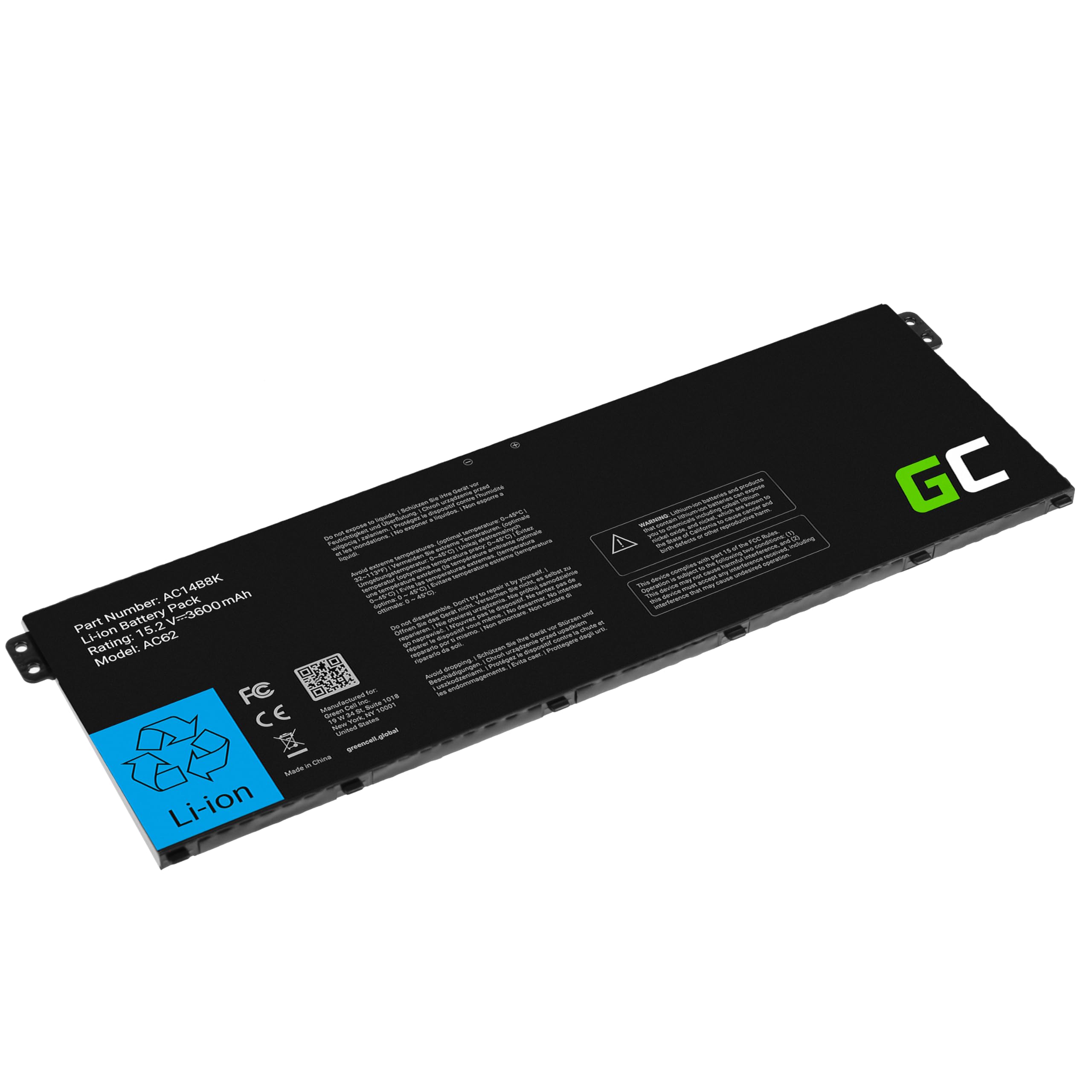 Green Cell Batteria per Acer Swift 3 SF314-51 SF314-52 SF314-52G SF314-54 SF314-54G SF314-55 SF314-55G SF314-56 SF314-56G SF315-41 SF315-41G SF315-51 SF315-51G SF315-52 SF315-52G, Nero