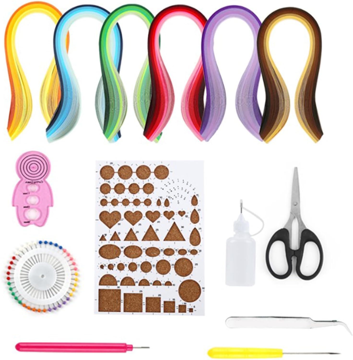 BSTiltion Paper Quilling Kits, 6 Gradient Colors for DIY Home Decor, with Paper Strips and Tools for Beginners Kids