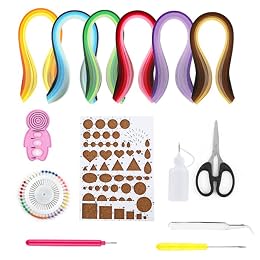 Srliya 14pcs 6 Gradient Colors Paper Quilling Kit, Quilling Tool Set, with Complete Paper Crafting Tools Set for All Ages, Easy to Create Art, Decorations