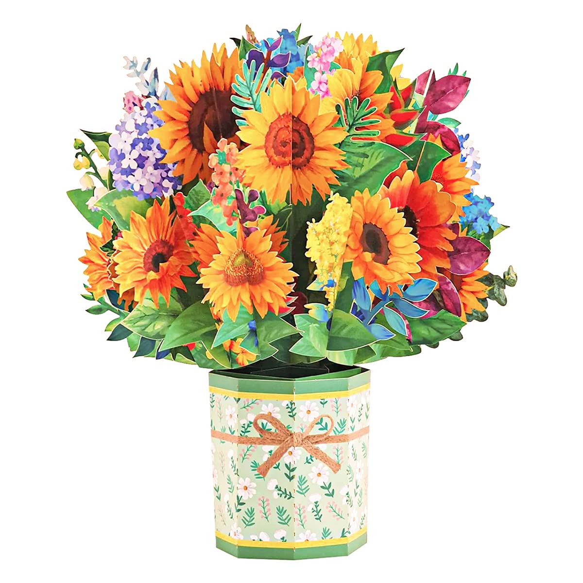 3D Papier Bloemen Boeket Wenskaarten Zonnebloem Verjaardag Popup Kaarten voor Bruiloft Verjaardag Valentijnsdag Moederdag