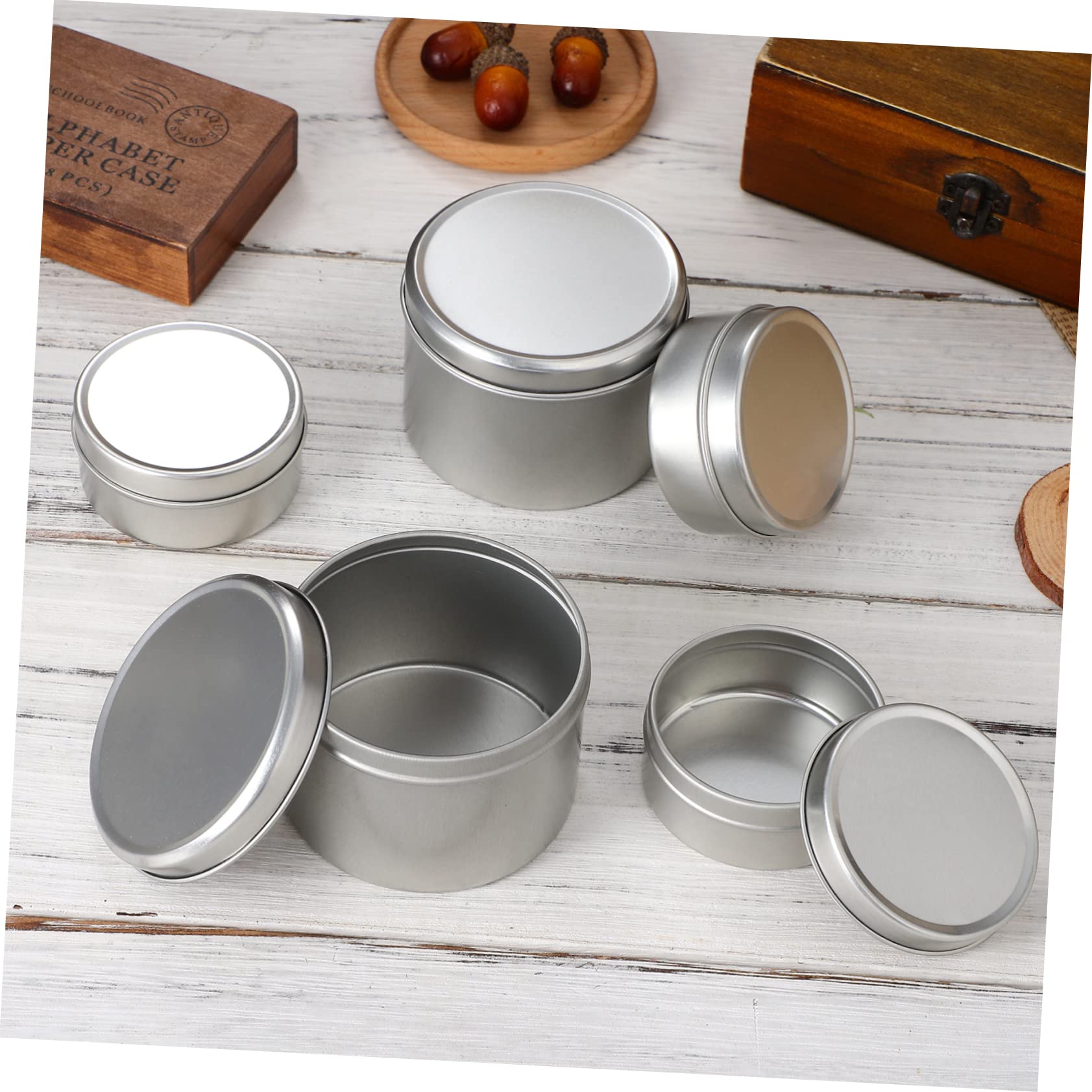 KONTONTY Latas para Velas de Té de Aluminio Vacías 1 Juego Mechas