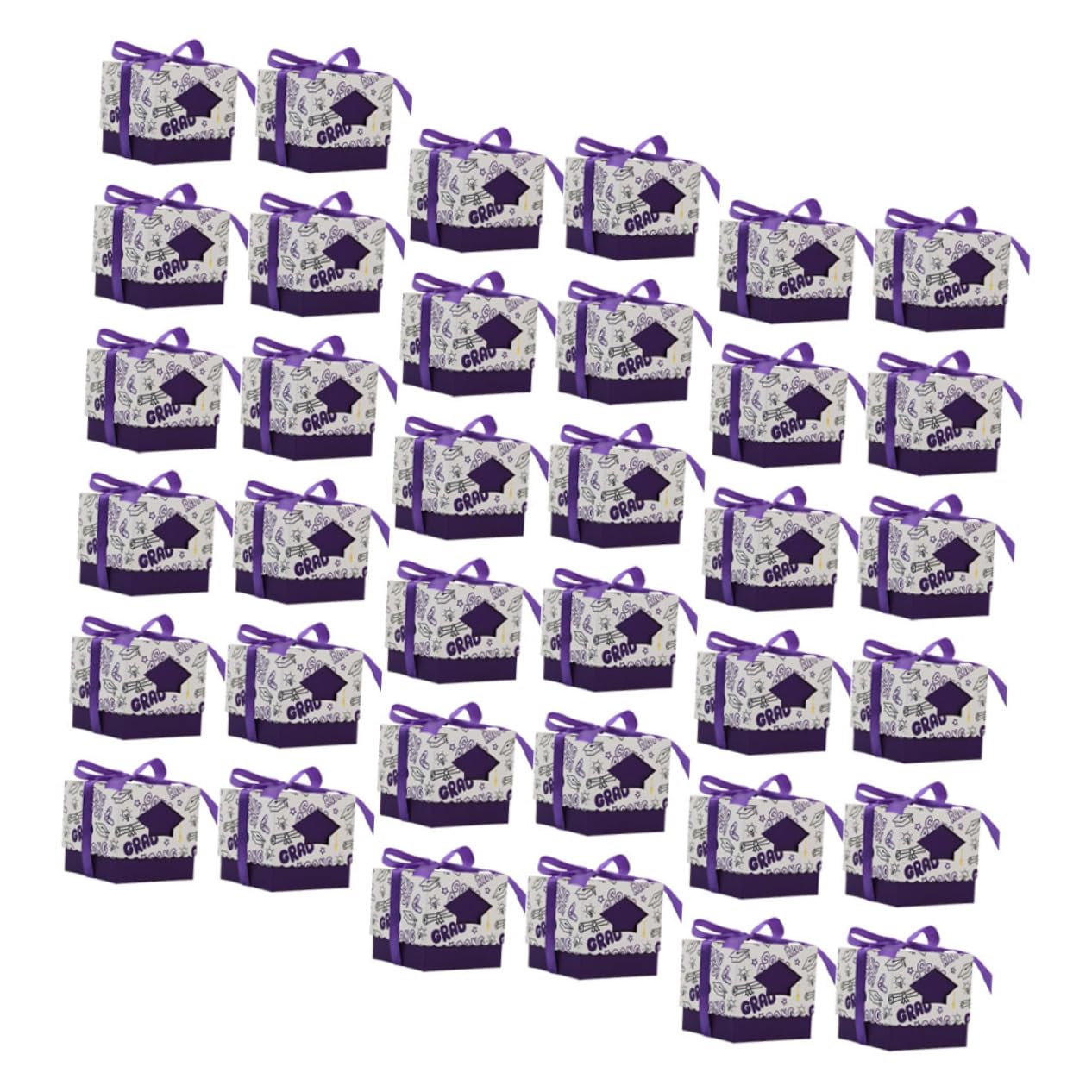 COLLBATH Cajas de Dulces Estuche para Chocolates y Caramelos de Papel Púrpura 50 para Graduación Adecuado para Celebraciones y Ocasiones Obsequios