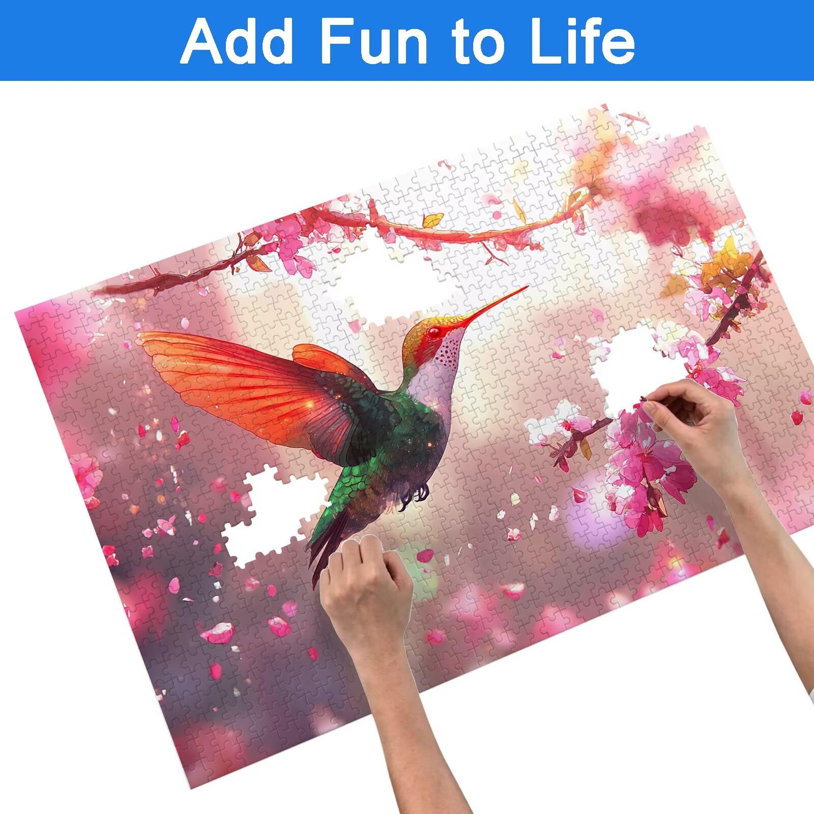Puzzle 3000 Pièces Colibri, Puzzle 3000 Pièces Adultes et Enfants, Puzzles Bois avec Une Boîte d'emballage Exquise, Jeu Éducatif Puzzles Fleur, Decoration Maison, Cadeau Femme, Cadeau Homme, -8699