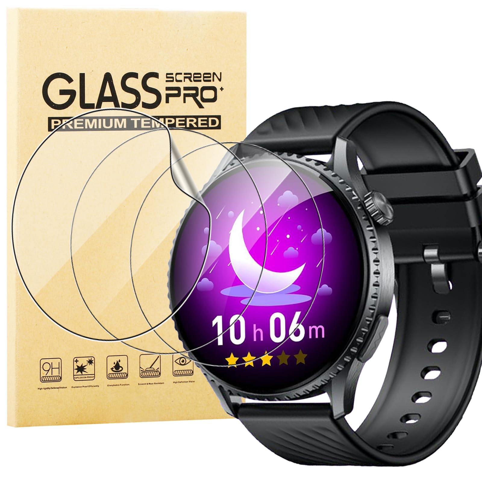 3 Piezas Protector de Pantalla Compatible con idomars Reloj 1.56 Pulgadas, Anti-arañazos, Sin Burbujas, Flexible TPU HD Protectora Película para idomars Smartwatch