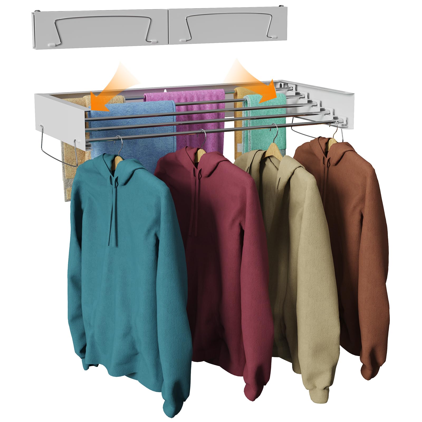 Snapklik.com : 32 Wall Mounted Drying Rack, Foldable Laundry Clothes ...