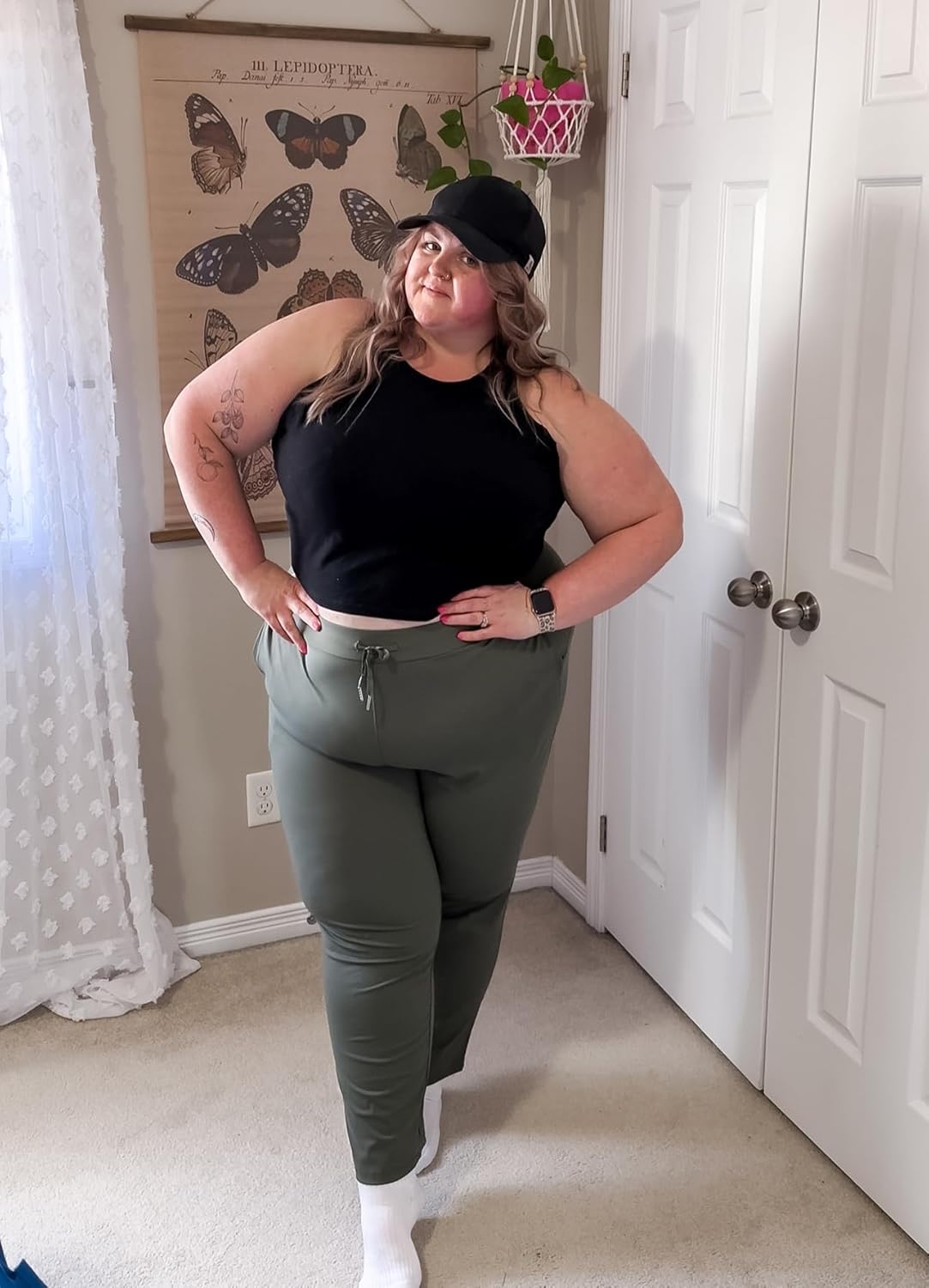 COOTRY Women's Plus Size Pants 7/8 Stretch Sweatpants Golf Athletic Travel Work Casual Joggers with Deep Pockets - Image 3