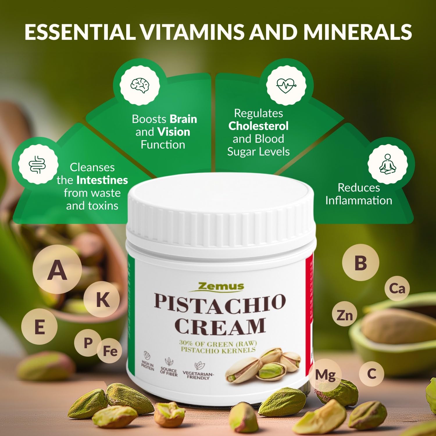 Amazon.com : Premium Pistachio Cream Spread (17.63 oz / 500g