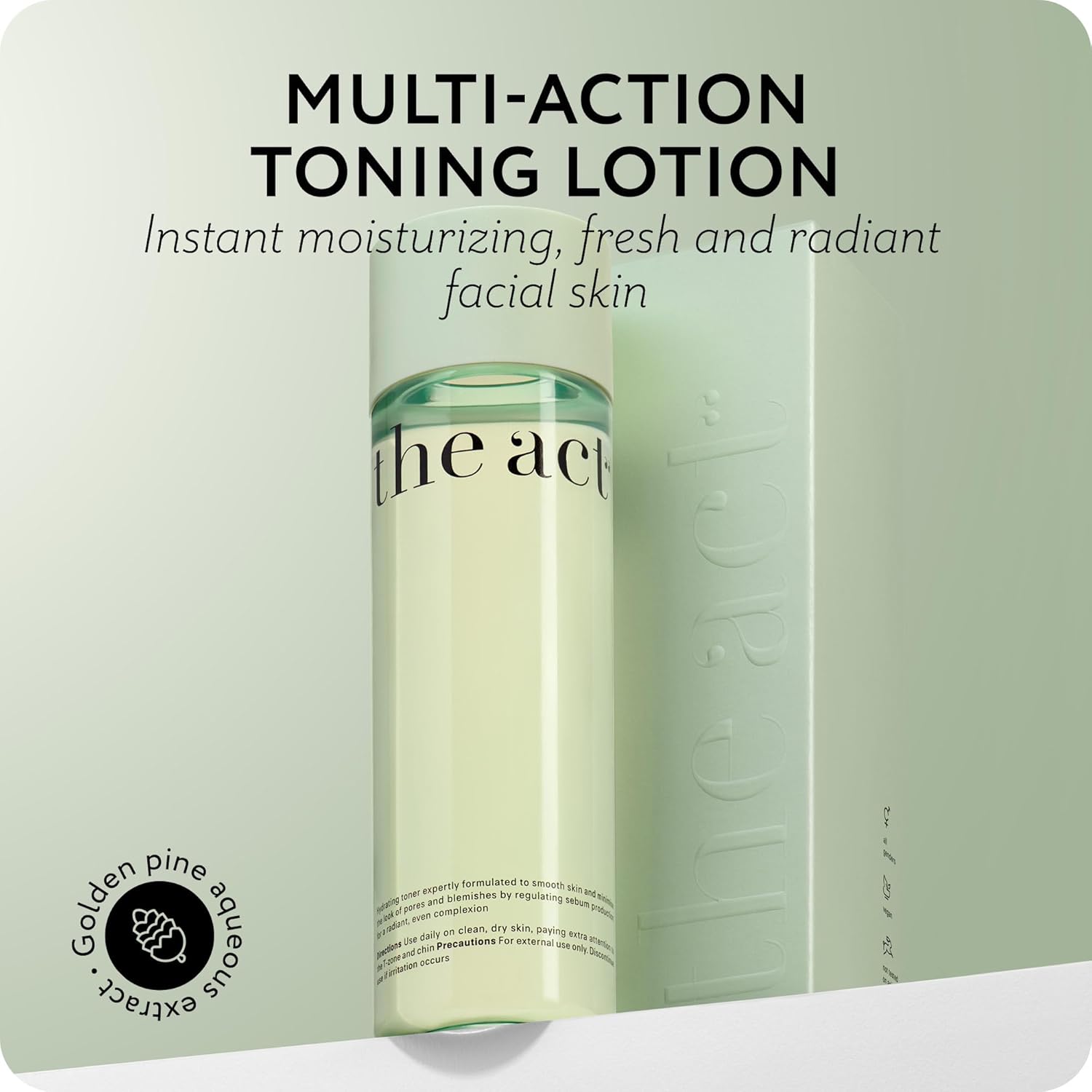 THE ACT Facial Toner for All Skin Types – Hydrating, Toning & Cleansing Toner for Face, All Types Skin, Pore Cleanser with Patented Pine Extract, Makeup Remover, Self & Skin Care Routine, 6.8 Fl Oz