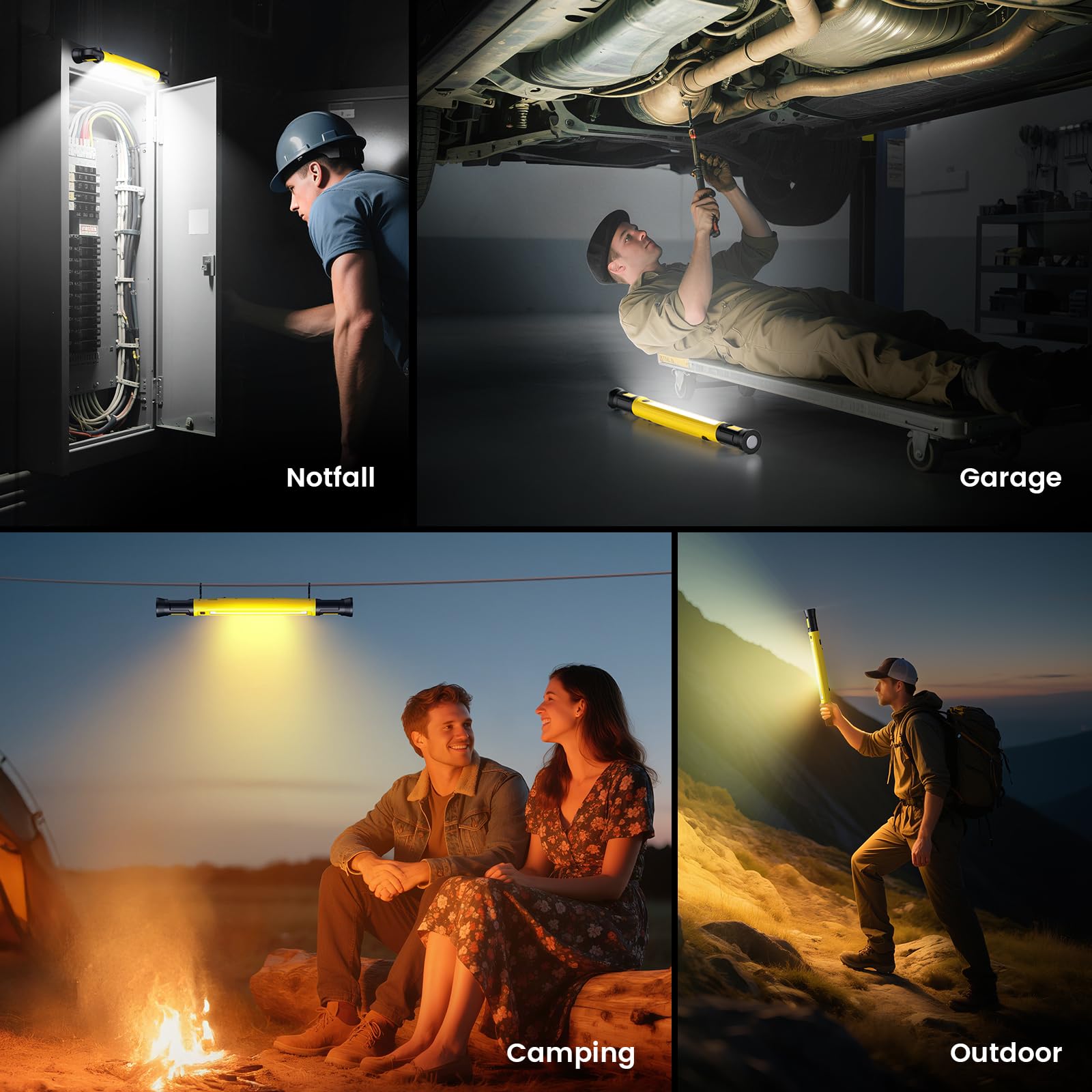 ETOOLAB Luce da lavoro 3000 lm, lampada da officina a LED, gialla