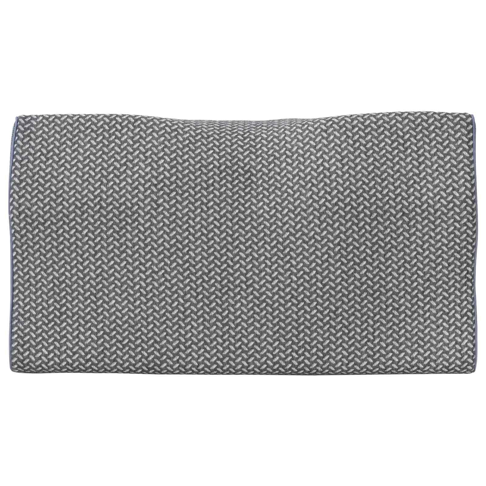 Nowoczesna poduszka pod kark, szara, 60 x 34 x 11 cm, z pianki memory z poszewką poliestrową, ergonomiczna poduszka podróżna dla karku i komfortu
