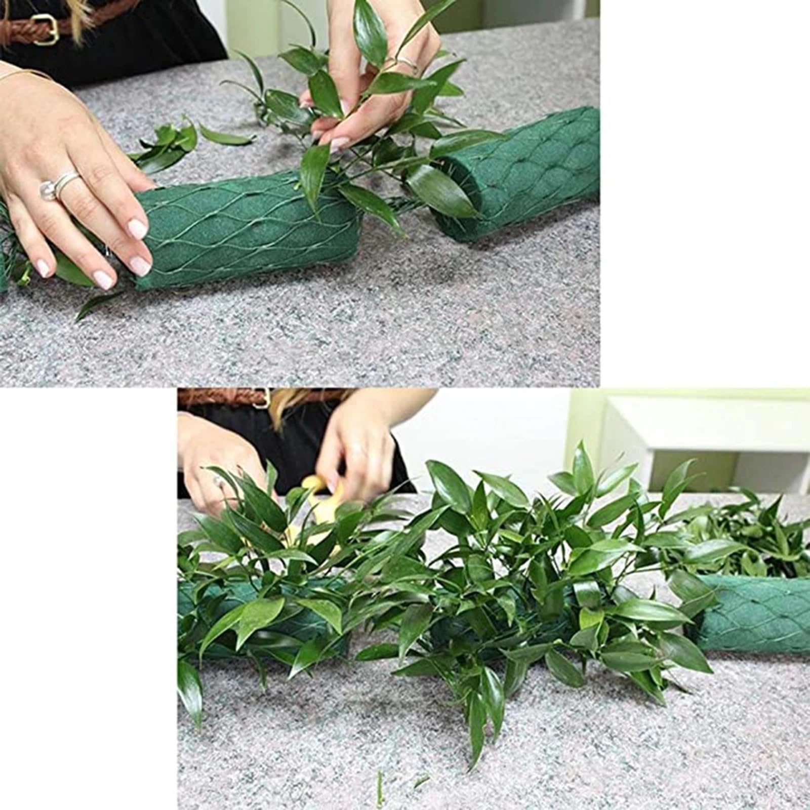 Mokra pianka kwiatowa, Zestaw 14 girland z pianki florystycznej, cylindryczna siatka do kompozycji kwiatowych i dekoracji ślubnych