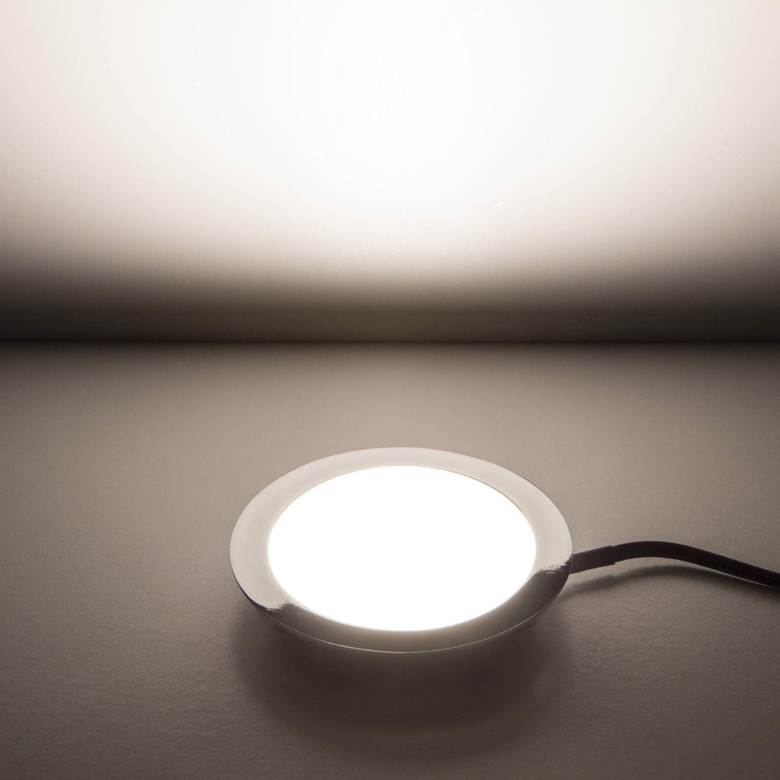 SO-TECH® Foco empotrable LED Giulia Foco empotrable para muebles Ultraslim / 12V / 3W / Blanco neutral - 4000K / 65 x 12 mm/Negro