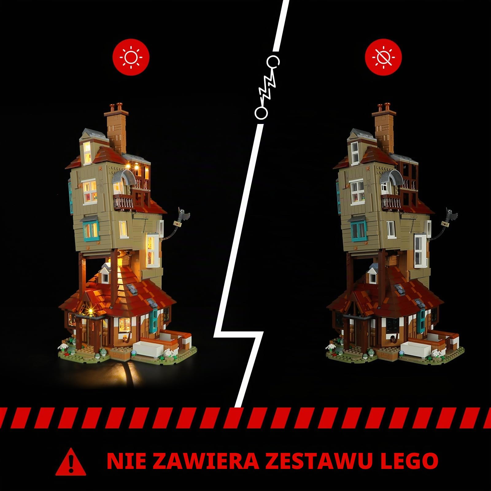 BRIKSMAX Zestaw oświetleniowy 2.0 do edycji kolekcjonerskiej The Burrow – innowacyjne oświetlenie LED kompatybilne z Harry Potter 76437 – zestaw Lego nie jest dołączony