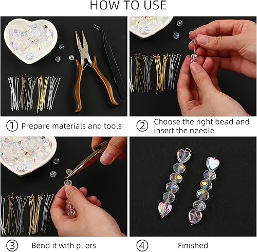 Miniatura 9 de 500 pines de cabeza de latón de 1.969in de 1.969in para cabeza de metal dorados y plateados para hacer joyas, manualidades, aretes, pulseras,