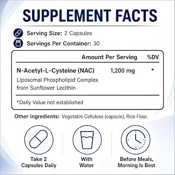 Orvia Labs Liposomal NAC Supplement, Daily Wellness Support - 60 Count