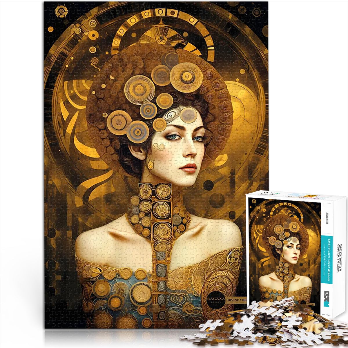 Puzzle de 2000 Piezas para Adultos La Divina Princesa Klimt Matar el Tiempo en Vacaciones en casa Lista de Deseos con Papá Noel 70x100cm